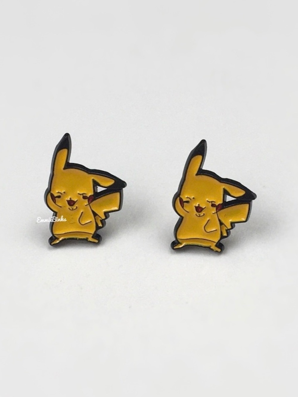 ✨3for$38 New Minimalistic Yellow Enamel Pikachu Earrings Pokémon Fandom Earrings - Picture 2 of 7